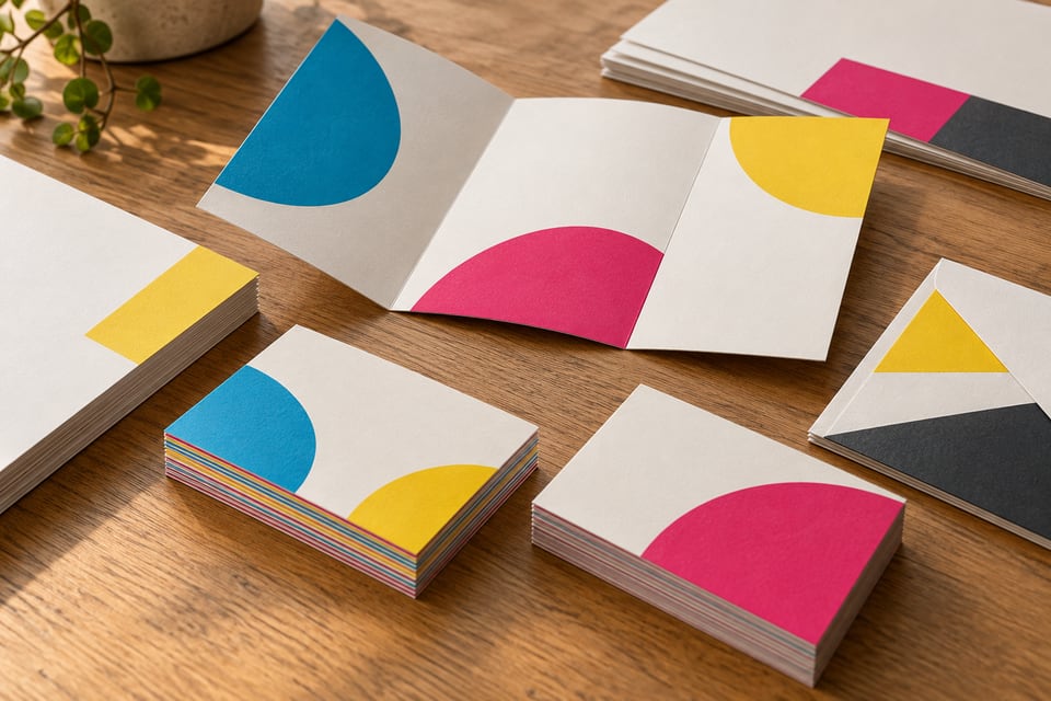 Business cards and printed stationery samples