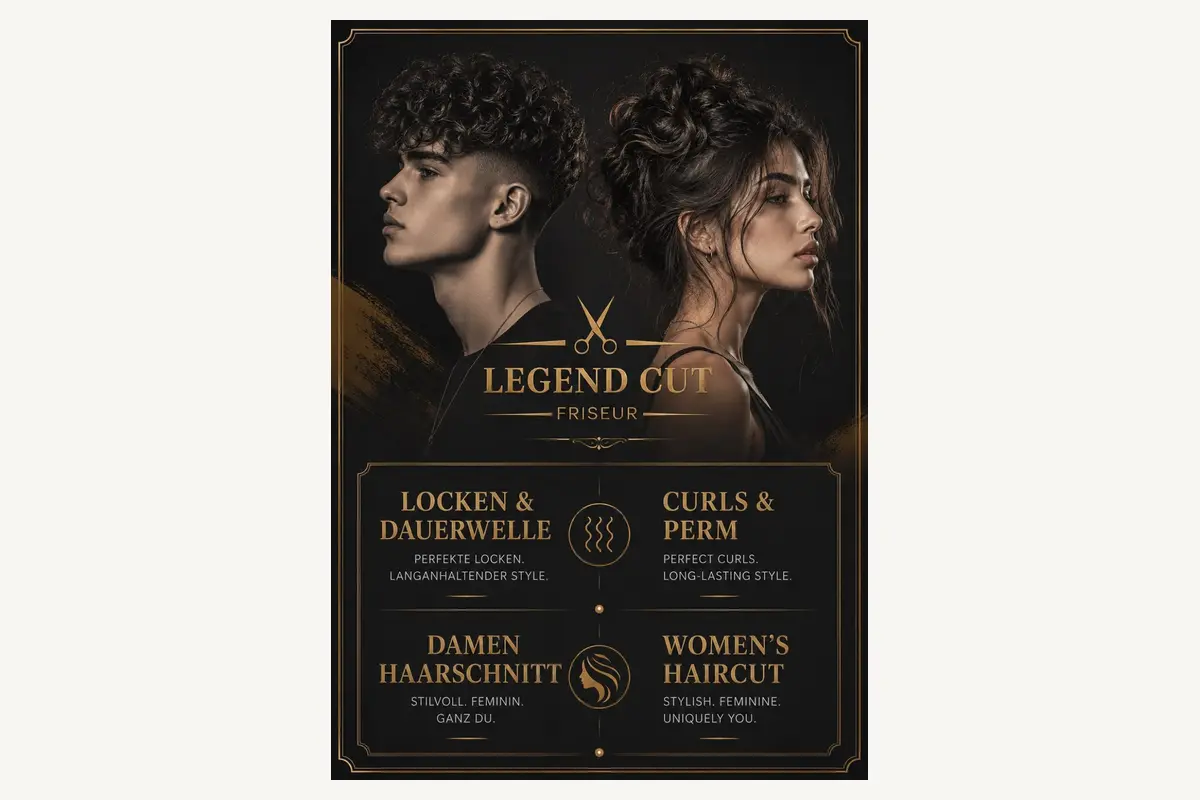 Legend Cut – Postergestaltung für einen Friseursalon.