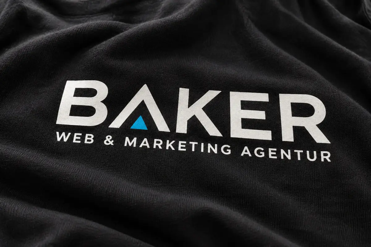BAKER – Logodruck auf schwarzem Textil.