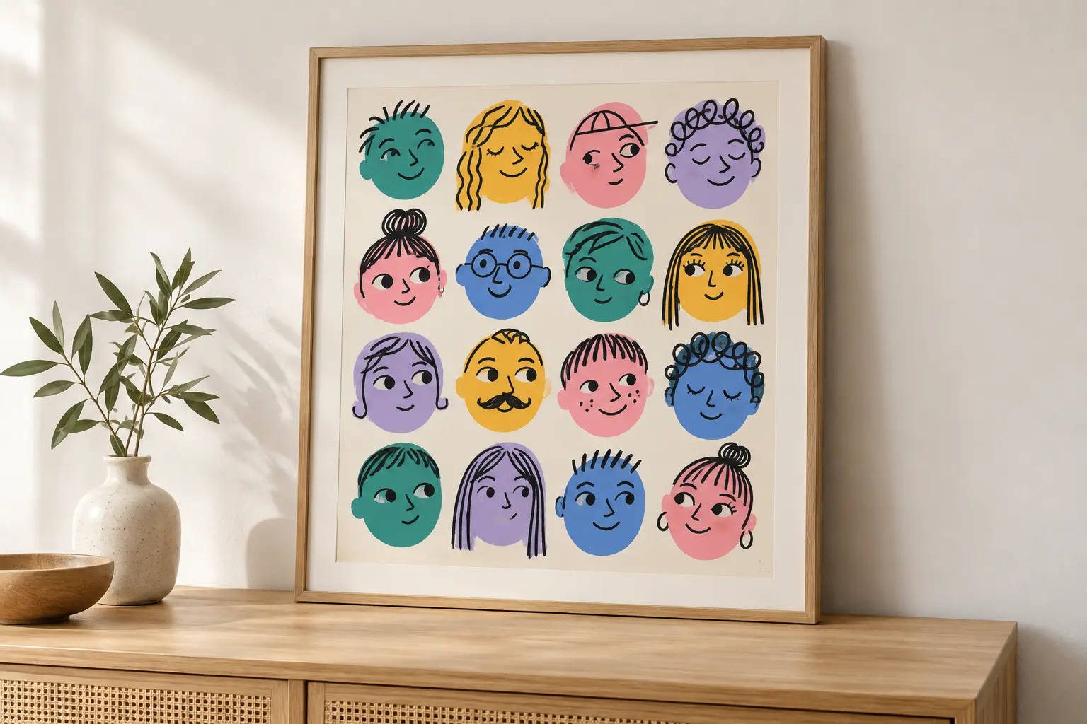 Illustration · Farben & Gesichter – Illustrative Designbeispiele auf Postern und Textilien.