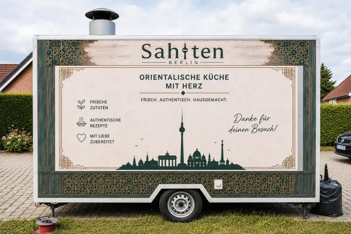 Sahiten Berlin – Gestaltung einer mobilen Gastronomiefläche.